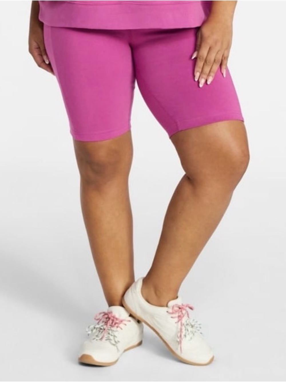 Terra & Sky Women’s Plus Size High-Rise Bike Shorts-Pink NWT! - Picture 3 of 8